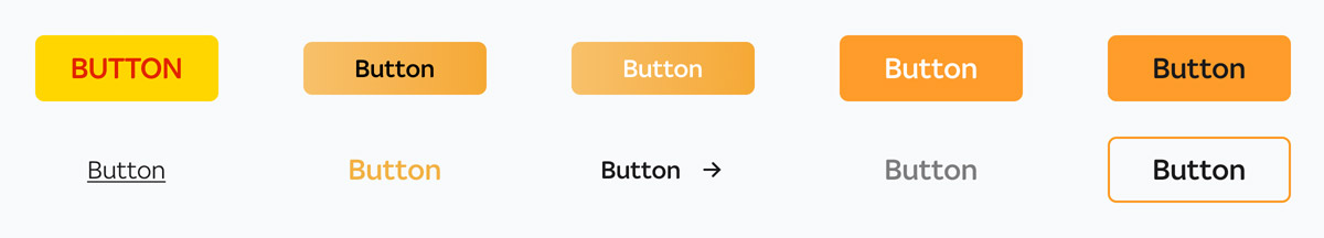 Ten inconsistently designed buttons